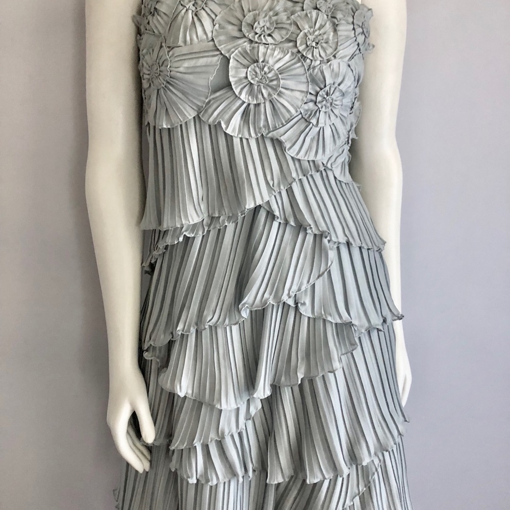 BCBGMaxAzria Gray Ruffled Mini Dress - Picture 3 of 9